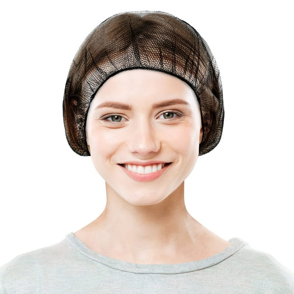Black Disposable Hair Nets, Nylon Bouffant Caps, 1000 Count, 24 in