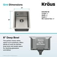 thumbnail image 5 of KRAUS Standart Pro 14" Undermount Single Bowl 16 Gauge Stainless Steel Bar Kitchen Sink, 5 of 8