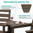thumbnail image 5 of LOYALICE Balcony Chair Set of 2, Outdoor Adirondack Barstools with Connecting Tray, Coffee, 5 of 9
