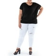 thumbnail image 3 of Wright's Women's Plus Size Draped Front Cowl Neck Short Sleeve Blouse Top, Size 1X-5X, 3 of 8