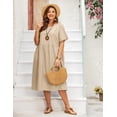 thumbnail image 4 of Zeagoo Plus Size Sundress Short Sleeve for Women Summer Cotton Dresses Casual Loose Pockets Long Dress, 4 of 6
