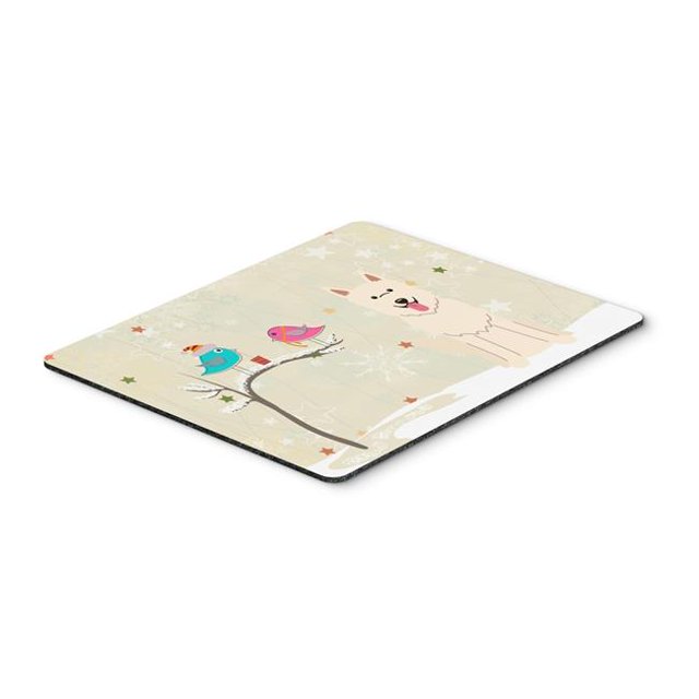 Christmas Presents Between Friends White German Shepherd Mouse Pad, Hot Pad or Trivet