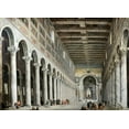 thumbnail image 2 of Panini, Giovanni Paolo 24x18 Gold Ornate Wood Framed with Double Matting Museum Art Print Titled - Interior of San Paolo Fuore Le Mure, Rome, 2 of 4
