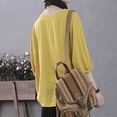 thumbnail image 5 of XPMWRP Ruffle Sleeve Tops for Women Plus Size Elbow Length Summer Tops Crew Neck Casual Loose Fit Plain T Shirts Basic Tees Yellow XXL, 5 of 7