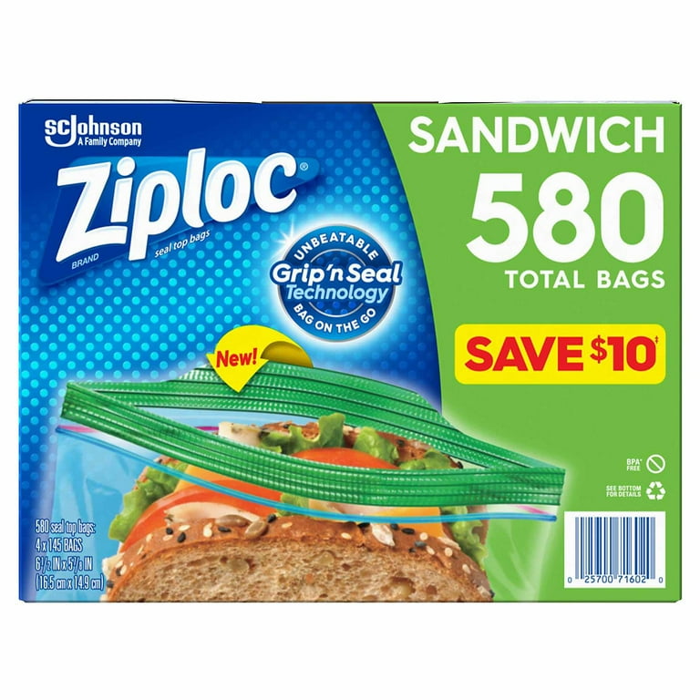 Ziploc Easy-Open Tab Sandwich Bags (580 ct.) - Walmart.com