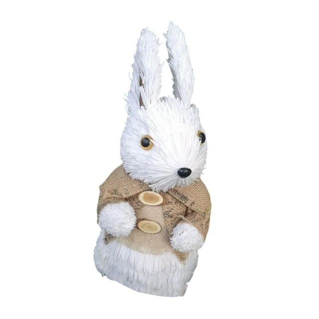 Adorno de conejo de paja para centro de mesa, decoración de Pascua para dormitorio, patio, oficina Estilo a