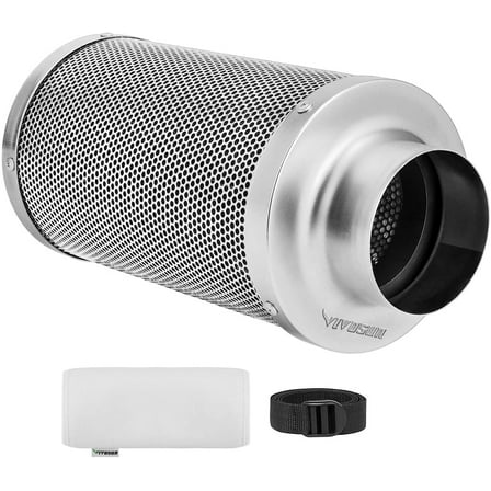 VIVOSUN 4 In Air Carbon Filter Odor Control,Reversible Flange 4"x14"for Inline Fan,Tent