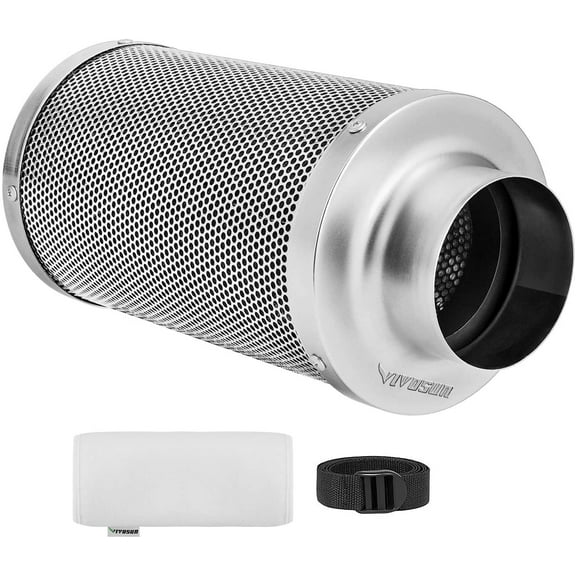 VIVOSUN 4 In Air Carbon Filter Odor Control,Reversible Flange 4"x14"for Inline Fan,Tent