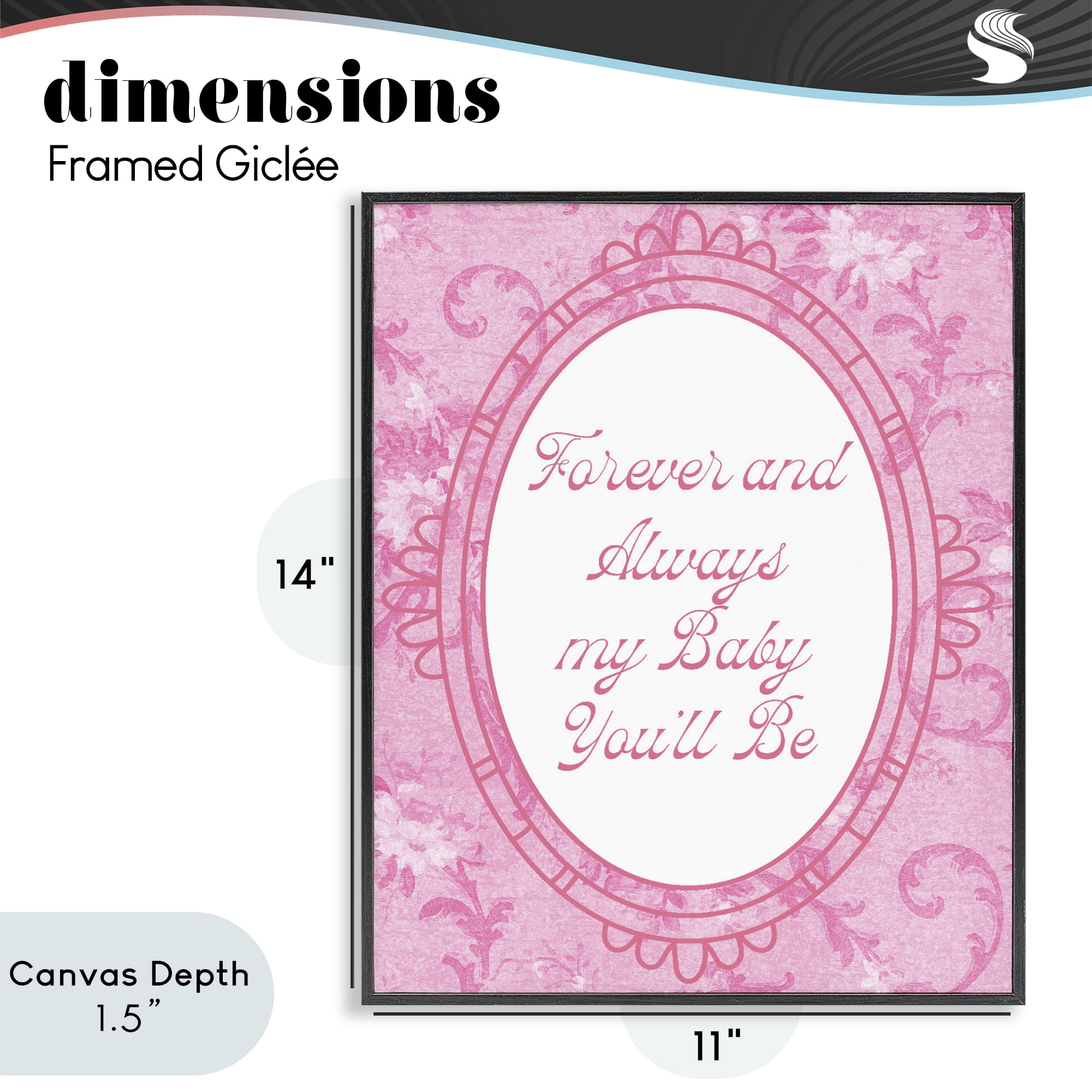 Stupell Industries Forever & Always My Baby Black Framed Giclee Art, design by Lil' Rue
