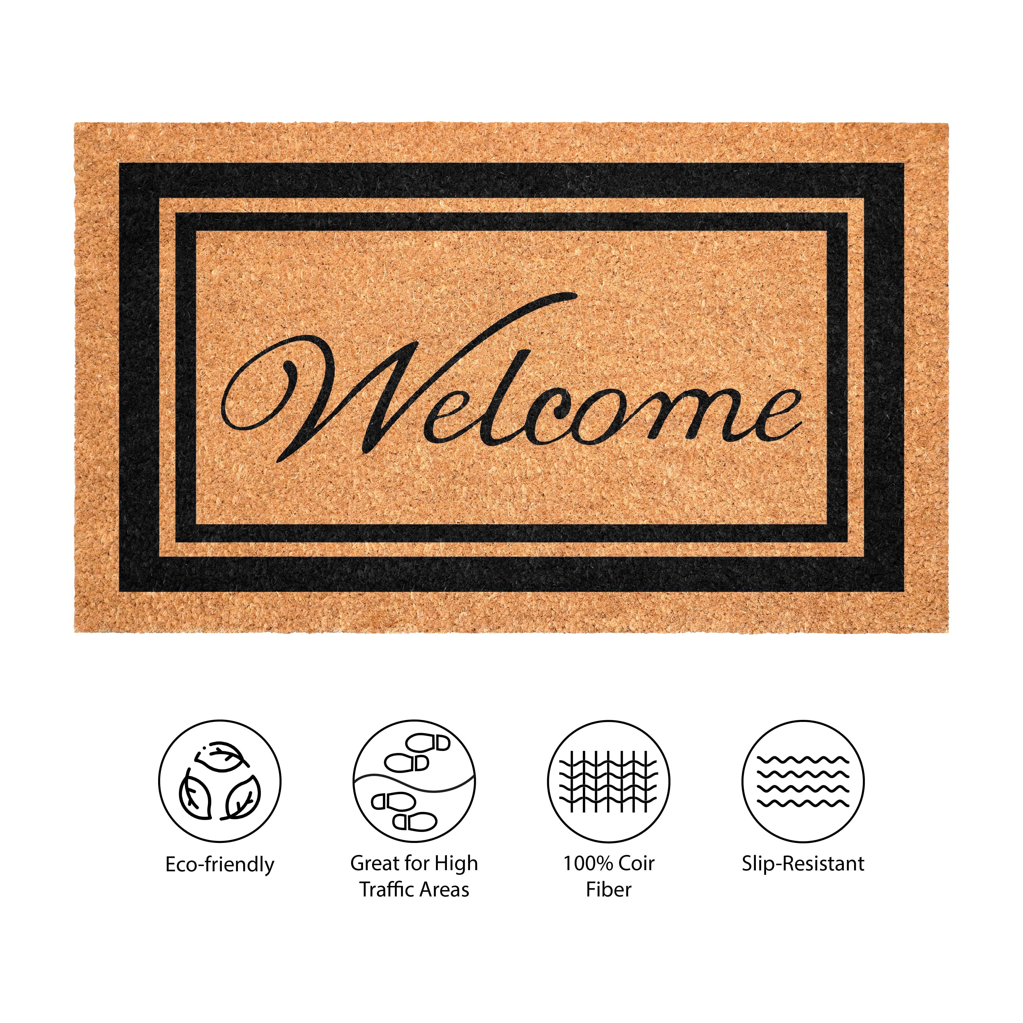 Home & More Border Welcome Coir Outdoor Doormat