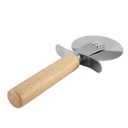 

430 Wooden Handle Stainless Steel Pizza Roller Single Wheel Cutter Cutter Cutter Cutter Wood Handle Pizza Baking