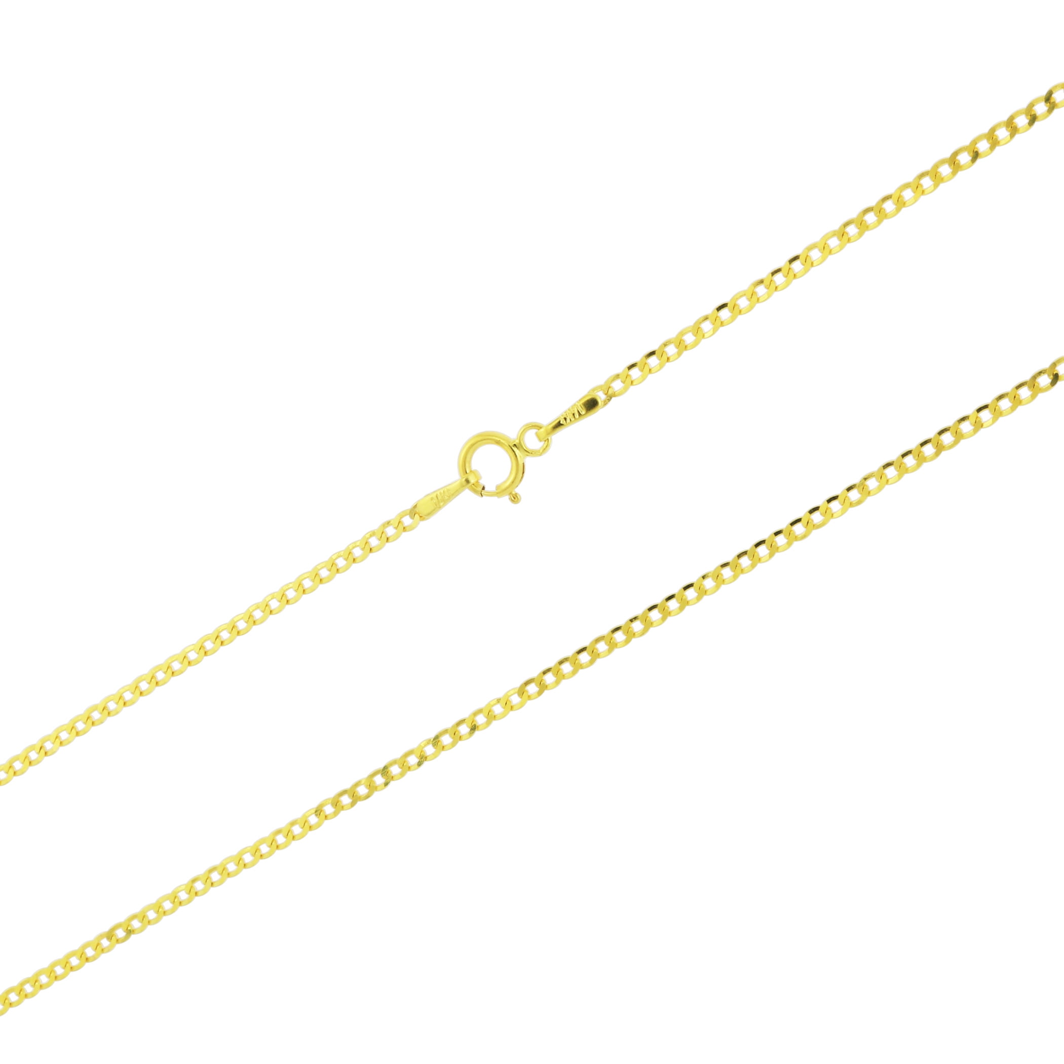 1.2mm 14k Gold Curb or Cuban Chain Necklace with Spring Ring 1.2mm 14k Gold Curb or Cuban Chain Necklace with Spring Ring