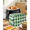 thumbnail image 5 of Green Plaid Toaster Cover 4 Slice, Spring Summer Farmhouse Buffalo Checkered Dustproof Bread Machine Oven Cover with Storage Pockets, Fits Most Kitchen Toasters Protector, 5 of 5