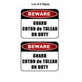 thumbnail image 1 of 2 count "Beware Guard Coton de Tulear (v2) on Duty" 11.5 inch x 9 inch Laminated Dog Sign, 1 of 2