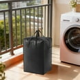 thumbnail image 6 of Fwttom Moving Bags, Extra Large Heavy Duty Black Storage Bags with Zipper & Reinforced Handles, Waterproof Storage Containers for Seasonal Clothes Bedding Quilt Packing, 6 of 7