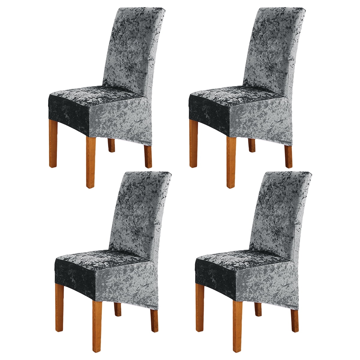 Mediu UK Velvet Dining Chairs Covers Slipcover Stretch High Back Chair Large