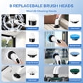 thumbnail image 3 of Niulife Spin Scrubber, 12pcs Set Cordless Cleaning Brush with 8 Replaceable Brush Heads, Extension Handle, Cleaning Brush for Kitchen Bathroom Tile Floor Car, White, 3 of 7