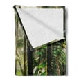 thumbnail image 2 of Puerto Rico Soft Flannel Fleece Throw Blanket, Jungle Path Through the El Yunque National Forest, Cozy Plush for Indoor and Outdoor Use, 50" x 60", Green Dark Green, by Ambesonne, 2 of 5