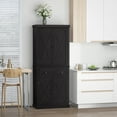 thumbnail image 2 of HOMCOM Garde-Manger de Cuisine, Buffet Autoportant avec 4 Portes, Noir, 2 of 10