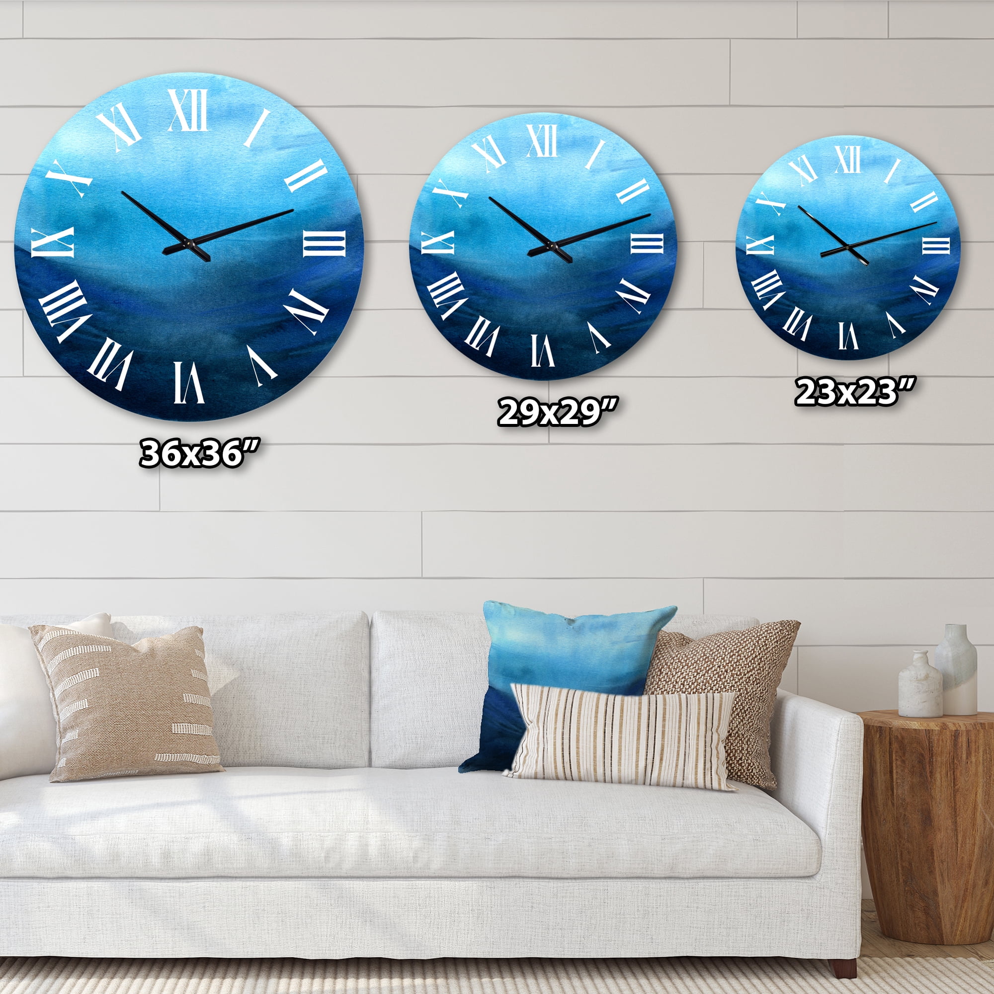 Designart 1 in Quartz Coastal Wall Clock