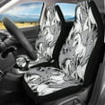 thumbnail image 2 of Xoenoiee 2 PCS Car Front Seat Covers, Auto Seat Cover White Horse Gray Print, Car Bucket Seats Cushion Protector for SUV Sedan Van Truck, 2 of 6