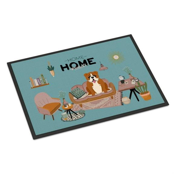 Red White English Bulldog Sweet Home Indoor or Outdoor Mat 24x36 CK7965JMAT