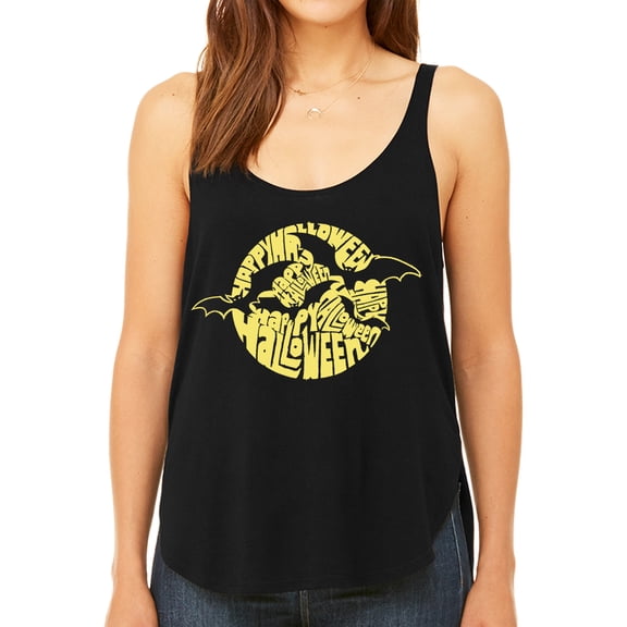 Women's Premium Word Art Flowy Tank Top - Halloween Bats