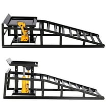 S-HOME Heavy-Duty Auto Car Truck Service Ramps Lifts Black 2 Pack 5 Ton Hydraulic Lift with Pedal for Vehicle