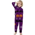thumbnail image 3 of XUNHAO Matching Halloween Family Outfit Parent Child Outfit Cute Pumpkin Halloween Print Hooded Zipper Home Jumpsuit Outdoor Photography Set, 3 of 6