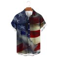 thumbnail image 2 of 1776 American Flag Hawaiian Shirt for Men Summer USA Star Striped Button Down Shirts Independence Day Tops Relaxed Fit T-Shirts Short Sleeve Patriotic Memorial Day Tees, 2 of 4