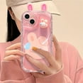 thumbnail image 3 of Vibrant Cartoon Creatures Phone Case - 3D Transparent Design, Wavy Border, Soft Cover, Compatible with iPhone 15, 14, 13, 12, 11 Pro Max, XS Max, X, XR - Cute Pink Rabbit, Green Frog, Brown Bear Desig, 3 of 5