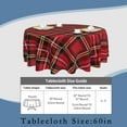 thumbnail image 3 of Red Black Plaids Tablecloth 60x60 Inch Round,Retro Christmas Plaid Waterproof Table Cloth Cover Decorative for Party and ​Camping Holiday Dinning Tabletop Home Décor, 3 of 7