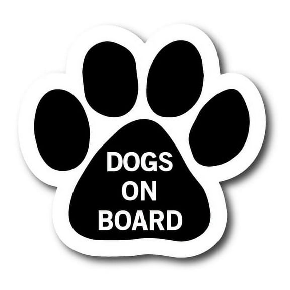 Magnet Me Up Dogs on Board Pawprint Magnet Decal, 5 Inch, Vinyl Automotive Magnet