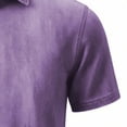 thumbnail image 3 of FRSASU Jeans Shirts for Men Vintage Washed T-Shirt Button Up Short Sleeve Shirts Casual Lightweight Comfortable Demin Tees Purple, 3 of 6