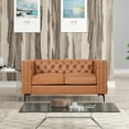 thumbnail image 2 of Rnfurnishings3-PC LeatherGel Living Room Loveseat+2 chairs Set-Saddle Brown, 2 of 7