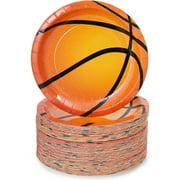 80-Pack Basketball Paper Plates for Sports Party (7 in)