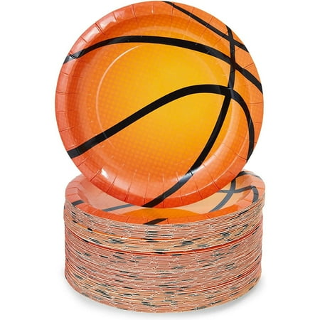 80-Pack Basketball Paper Plates for Sports Party (7 in)