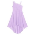 thumbnail image 4 of Miutii Kids Girls Sleeveless Chiffon Junior Bridesmaid Dresses Shiny Sequins Asymmetrical Hem Evening Lavender 16, 4 of 5