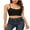 Black, variant on Women's Cotton Cropped Camisole Adjustable Straps Undershirts Built in Bra