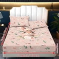 thumbnail image 6 of Xoenoiee Rabbit Bunny Rose Daisy Flower Print 3 Pcs Sheet Set, Soft Comfort Bedding Sets Easter Decor with 1 Fitted Sheet and 2 Pillowcases, Cooling Cozy All-Season Bed Sheets, Twin XL Size, 6 of 7