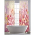 thumbnail image 6 of Sheer Curtain Panels Abstract Plant Voile Window Curtains Pink Daisy Full Spring Flowers Window Treatments Ligh Filtering Privacy Curtain Drapes for Bedroom Living Room 2 Panel Set 84 Inch, 6 of 9