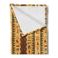 thumbnail image 2 of Egyptian Print Soft Flannel Fleece Blanket, Hieroglyphs and Floral Geometric Ornament Border Aged Paper Style Backdrop, Cozy Plush for Indoor and Outdoor Use, 50" x 60", Multicolor, by Ambesonne, 2 of 5