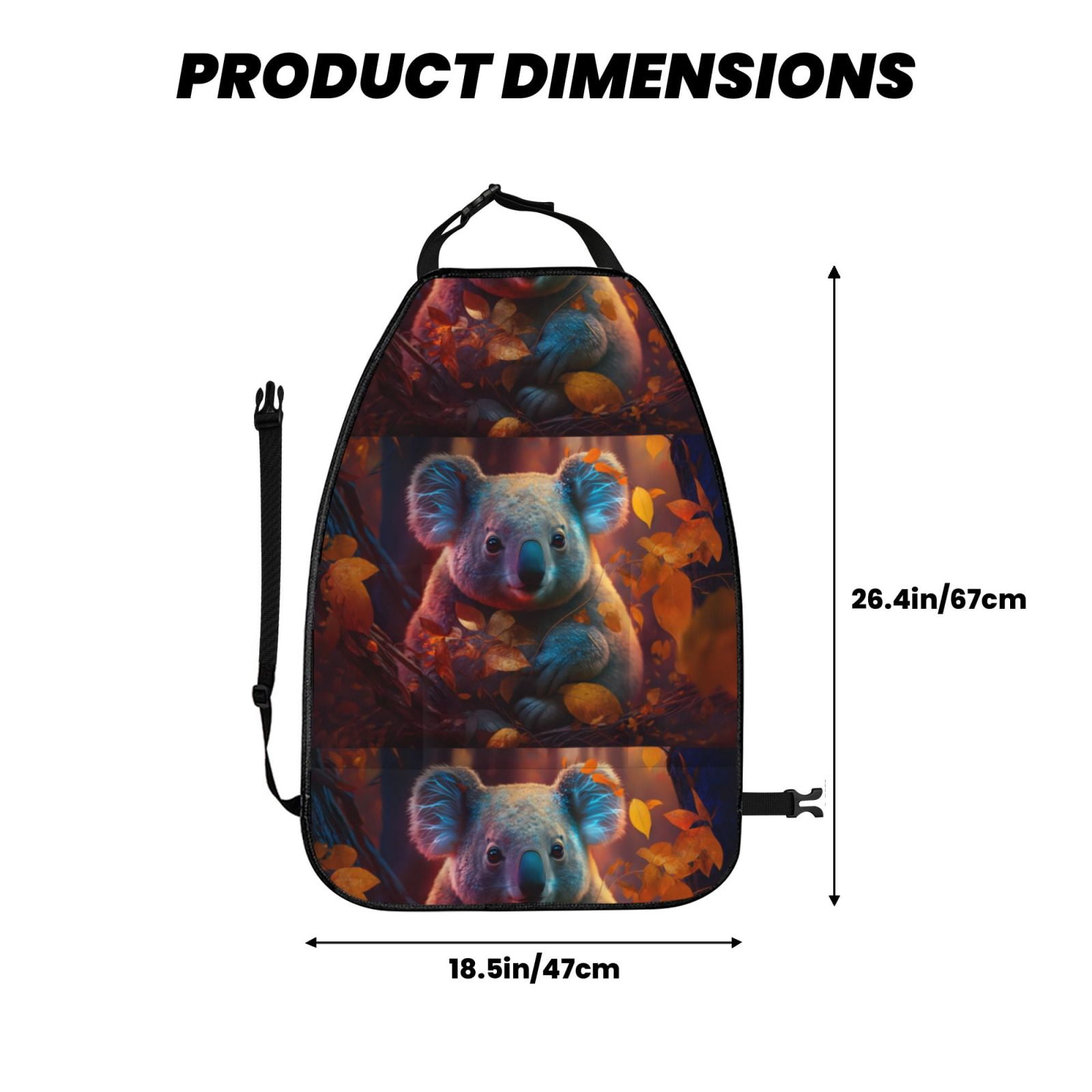 Xecao Forest Koala Pattern Car Seat Back Protector 2 Pack Large Capacity Pocket, Kick Mats Back Seat Protector