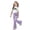 Purple, variant on HOWPAY Girls 2 Piece Outfits Short Sleeve Crew Neck T-Shirt and Flare Pants Outfits Bow Print Lightweight Soft Clothes Set Brick Red