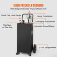 thumbnail image 4 of VEVOR 30 Gallon Gas Caddy, Fuel Storage Tank with Wheels, Portable Fuel Caddy with Manuel Transfer Pump, Gasoline Diesel Fuel Container for Cars, Lawn Mowers, ATVs, Boats, More, Black, 4 of 9