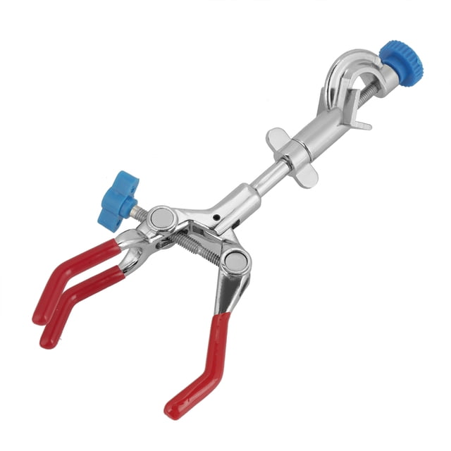 Abrazadera giratoria ajustable de tres puntas para matraz, soporte para condensador de tubos de ensayo de laboratorio
