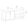 thumbnail image 4 of Hampton 58" Bookmatch Asymmetrical TV Stand in Ash Brown Bookmatch/Solid White, 4 of 5