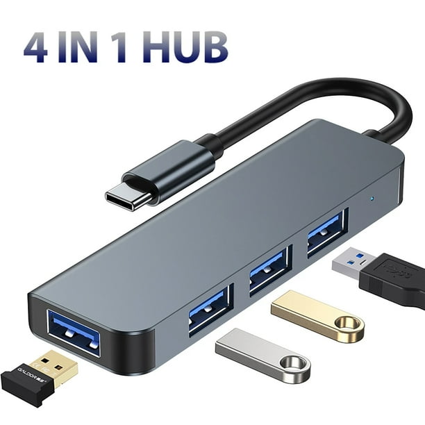 USB C to USB Hub 4 Ports Aluminum USB-C [Thunderbolt 3] USB Hub , USB 3.0 Hub for MacBook Pro, Air, iPad Pro, Samsung Note 10 S9 - Walmart.com
