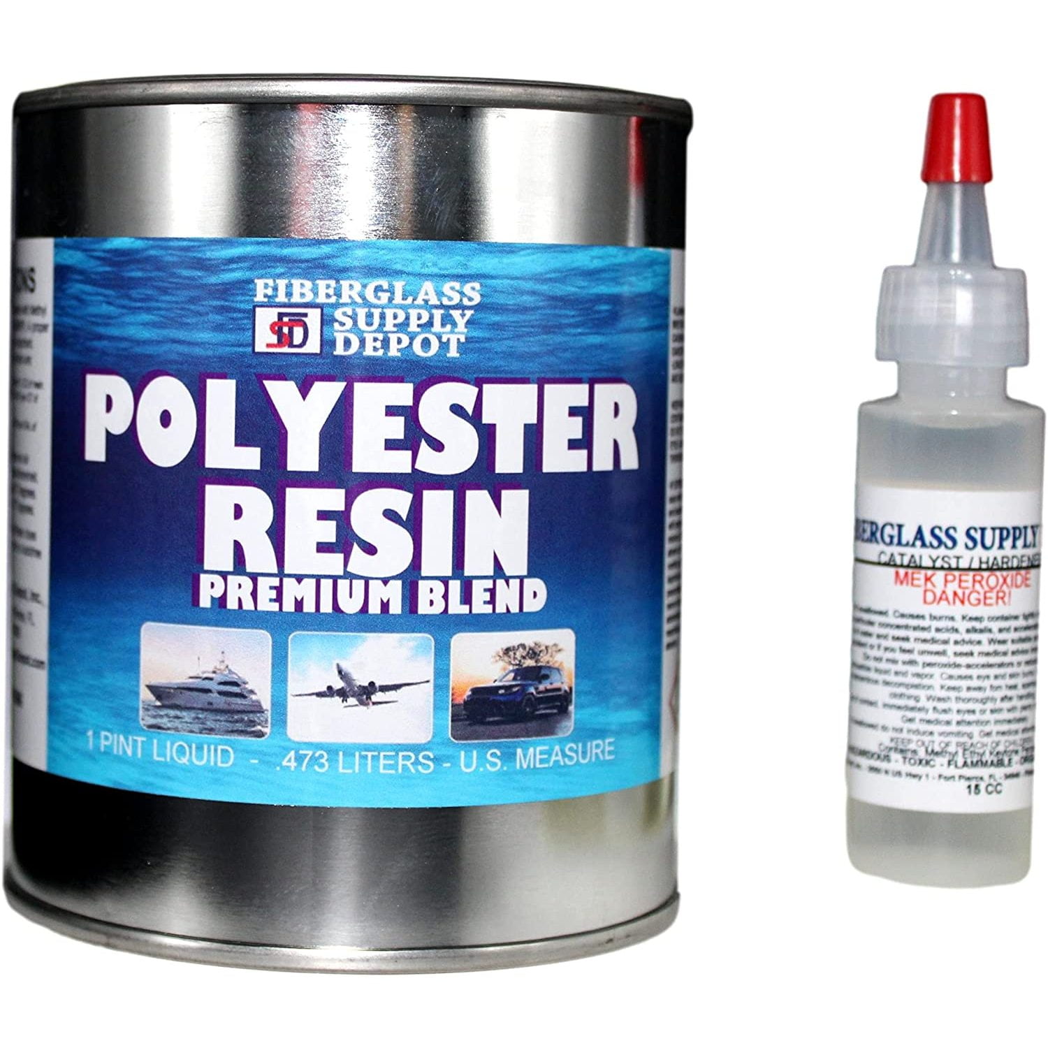 Premium Polyester Resin w/Hardener for Laminating Fiberglass mat