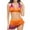 Orange, variant on Akafmk Tankini Swimsuits for Women Two Piece Bathing Suits Fashion Floral Printed Swim Tops with Swim Brief Comfortable Athletic Swimwear, Sizes S-2XL
